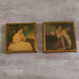 Vintage Framed Portrait Set. Would make the perfect addition to a Easter Basket!